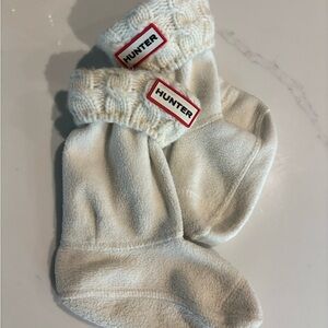 Hunter Off-White Knit/ Fleece Boot Liner Sock